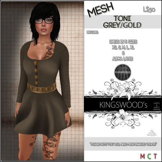 KS - Toni - Grey/Gold