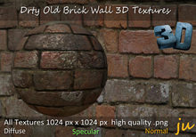 JU Drty Old Brick Wall 3D Textures Full Perm
