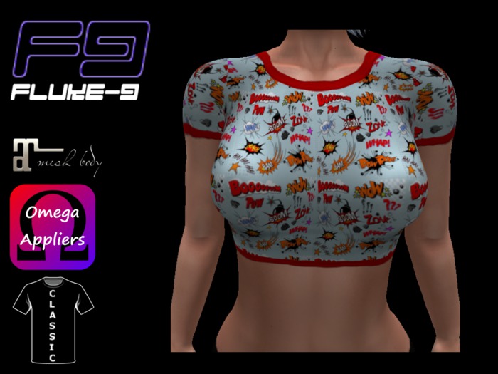 Fluke Comic Book Crop Tee