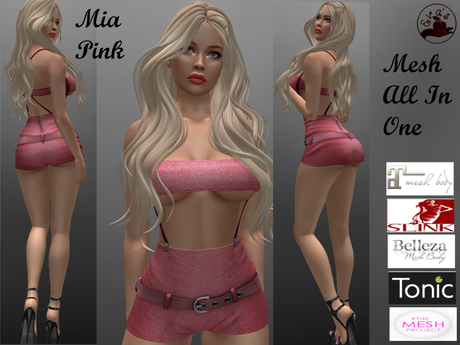 Second Life Marketplace - ♥e.t.♥ Mia All In One Shorts & Top Outfit DEMO