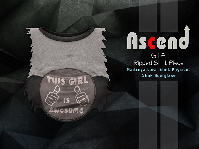 /Ascend/ Gia Ripped Shirt Piece - Black