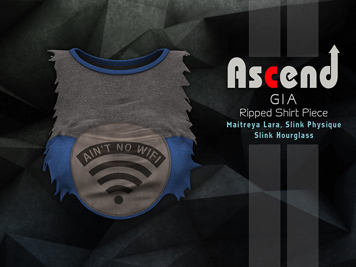 /Ascend/ Gia Ripped Shirt Piece - Blue
