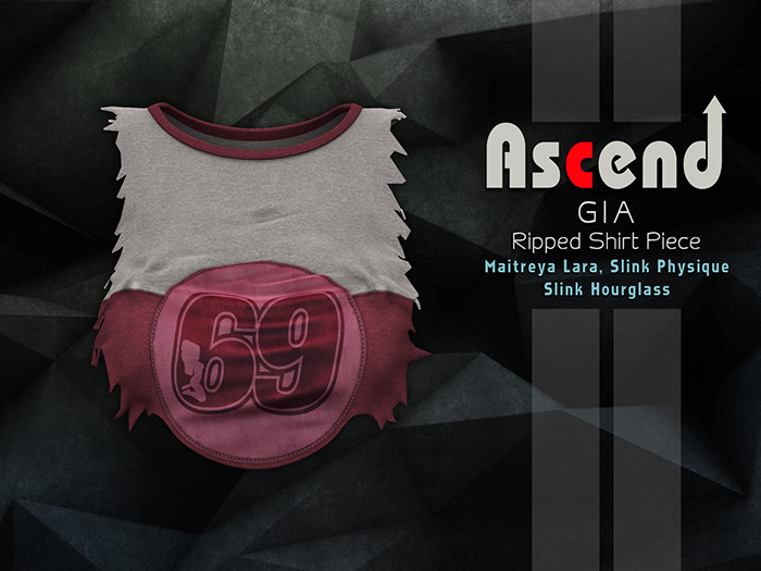 /Ascend/ Gia Ripped Shirt Piece - Maroon