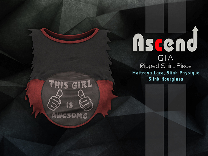 /Ascend/ Gia Ripped Shirt Piece - Red