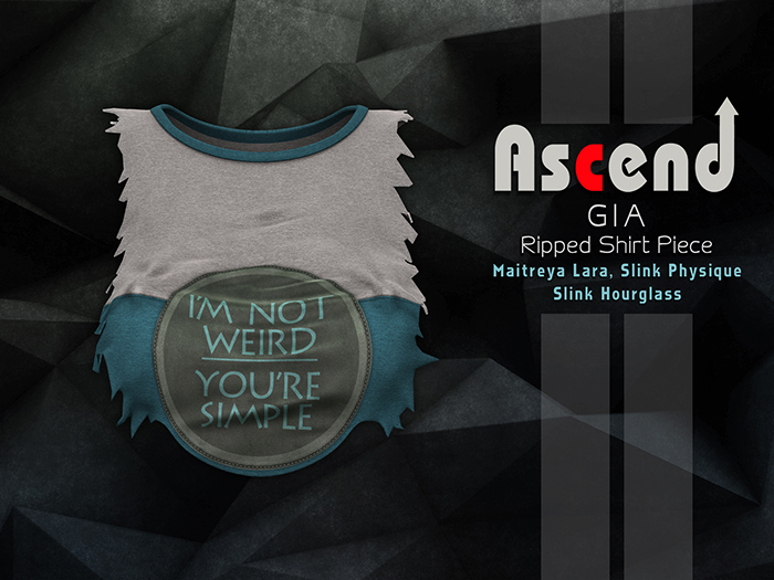 /Ascend/ Gia Ripped Shirt Piece - Teal