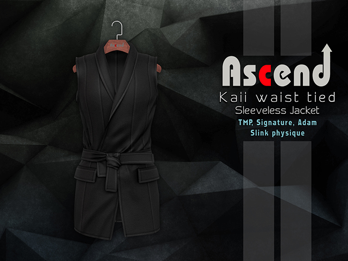 /Ascend/ Kaii Waist Tied Jacket - Black