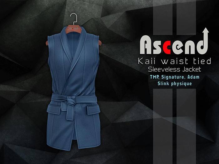 /Ascend/ Kaii Waist Tied Jacket - Blue