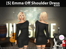 [S] Emma Off Shoulder Dress Black
