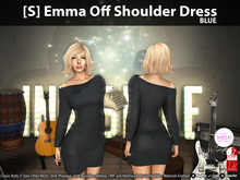 [S] Emma Off Shoulder Dress Blue