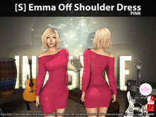 [S] Emma Off Shoulder Dress Pink