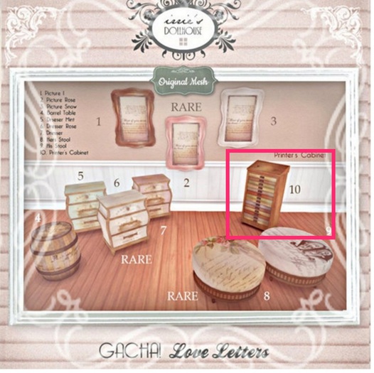 i { DH } Gacha! Love Letters Printer's Cabinet RARE