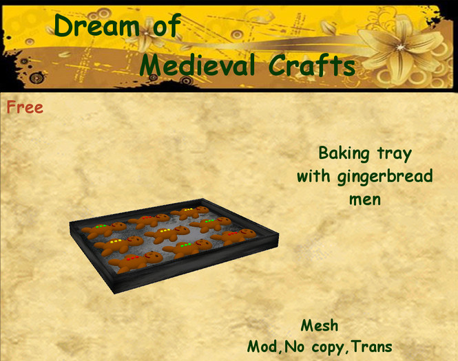 ((*DMC*)) - Baking tray with gingerbread men B