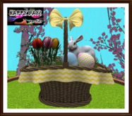 Easter - Bunny Yellow Basket with Chocolates