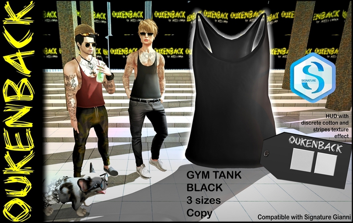 [ OUKENBACK ] Gym Tank Black 3 Sizes