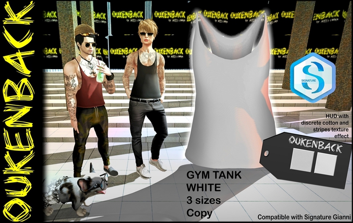 [ OUKENBACK ] Gym Tank White  3 Sizes