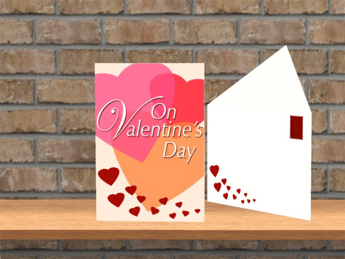 On Valentine's Day card + envelope from Beck's