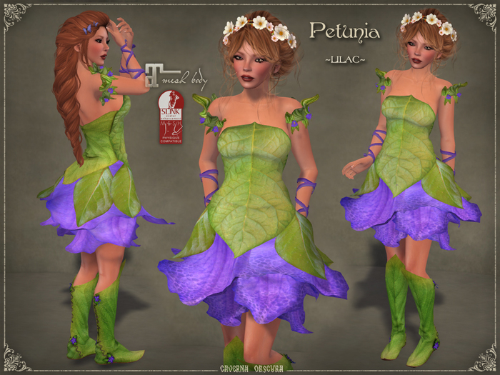 Petunia Outfit LILAC by Caverna Obscura - for Maitreya and SLINK Physique mesh bodies only!