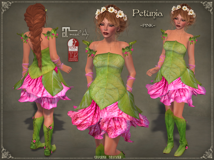 Petunia Outfit PINK by Caverna Obscura - for Maitreya and SLINK Physique mesh bodies only!
