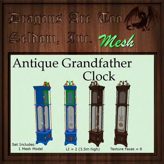 DATSI Mesh - Antique Grandfather Clock Set