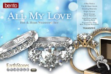 Wedding Rings by EarthStones - All My Love Mesh Wedding Ring Set (Bento)