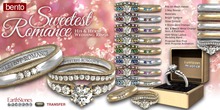 EarthStones Sweetest Romance Mesh Wedding Ring Set Bento