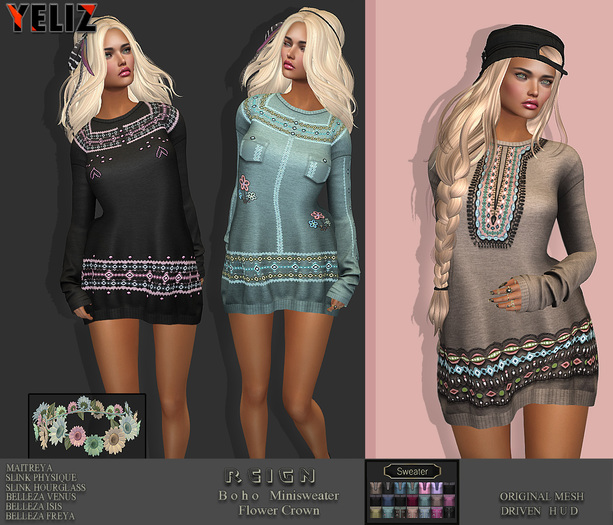 venus boho sweater dress
