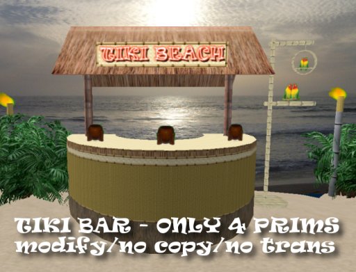 Beach Tiki Bar - 4 prims
