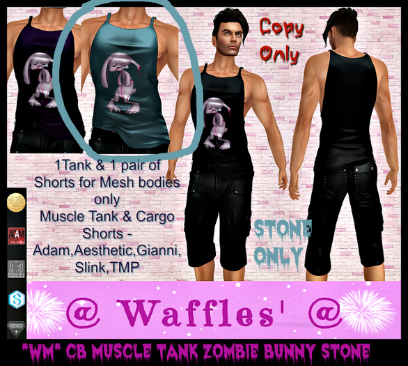 *WM* CB Muscle Tank Zombie bunny Stone