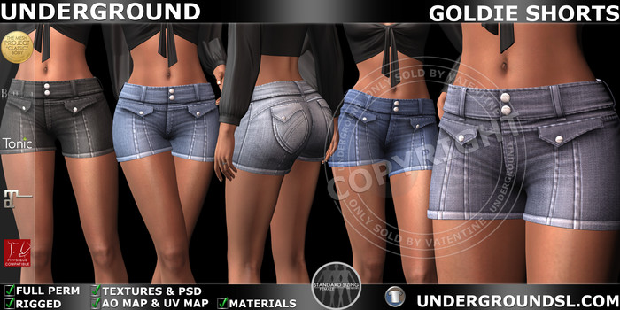 [UG MESH] GOLDIE SHORTS - FULL PERM