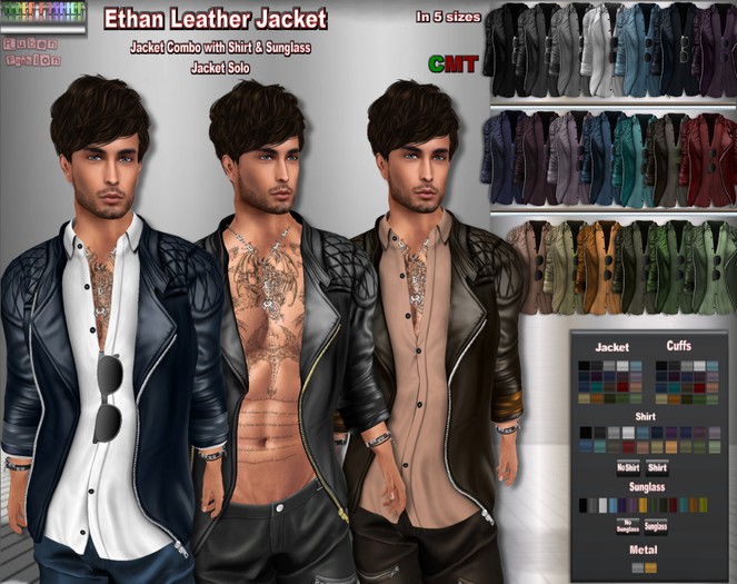 R.F. - Mesh line *Ethan Leather Jacket with hud  (Promo)