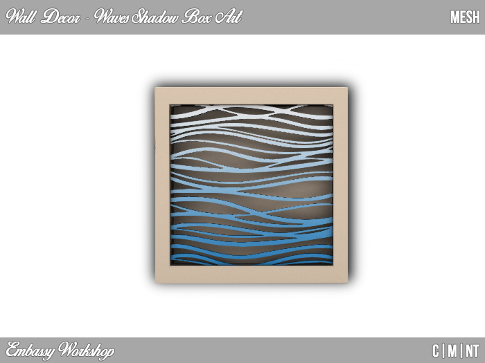 EW - Waves Shadow Box Art - Wall Decor