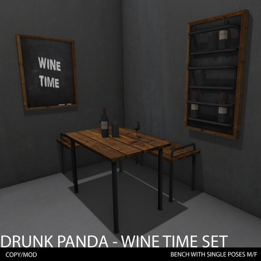 Drunk Panda - Wine Time Set - w Poses