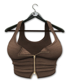 !Rebel Hope - Willow Mesh Crop Top Brown