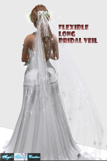Bridal Veil with Roses-pikk