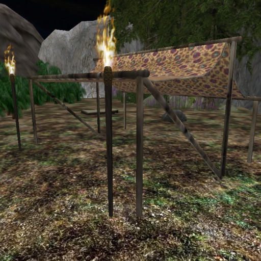 Persian Tarp Shelter with torches