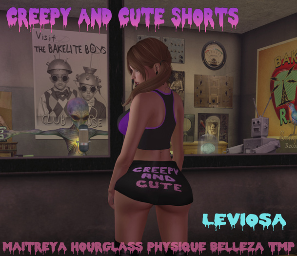 Leviosa Creepy and Cute Shorts - Maitreya - Hourglass- Physique - TMP - Belleza - Pastel Goth - Kawaii