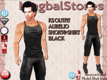 199 KS OUTFIT AURELIO SHORT&SHIRT BLACK