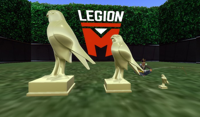 Large Golden Egyptian Falcon Statue