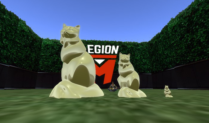 Large Golden Himalayan Cat Statue