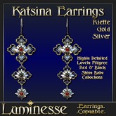 * * OUTLET PRICE * * KATSINA Riette Earrings - Red Black Gold Silver