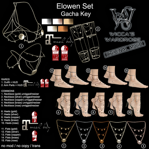 Wicca's Wardrobe - Elowen Necklace [Rose] [GACHA]