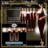C&F Jesse Leather Steampunk Outfit w/ Appliers - RED