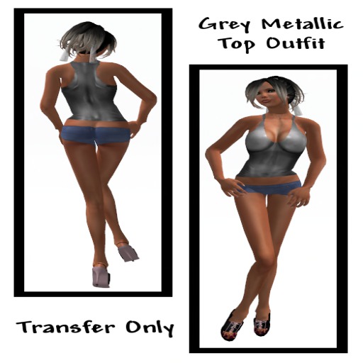 Grey Metallic Top Outfit