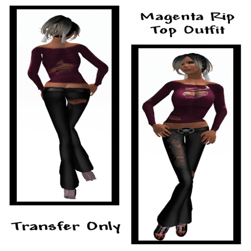 Magenta Rip Top Outfit