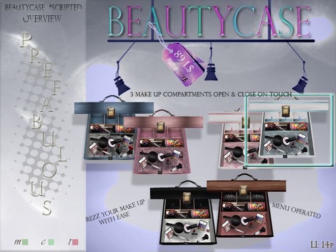 ::~PREFAB-ULOUS~:: *Open Beautycase White-Blue Leather (Li: 14p)