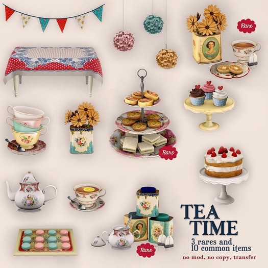 -tb- Tea Time - Floral Bunting