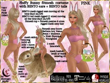 Fluffy bunny fitmesh pink costume bento ears tail hair boots