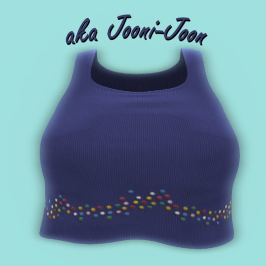 [jj] aka Jooni... Bedazzled Crop Top - Blurple
