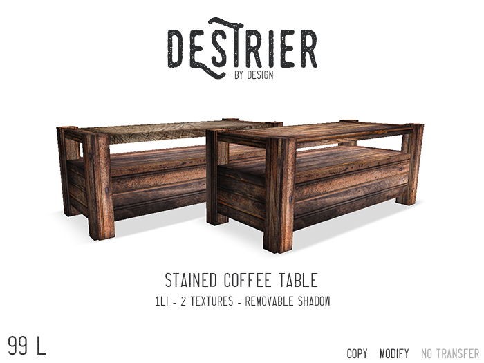 Destrier by Design -  Stained Coffee Table