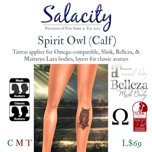 Salacity Tattoos - Spirit Owl